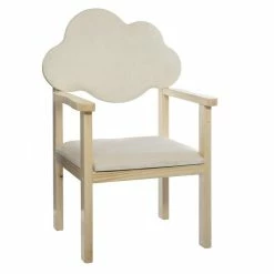 Chaise Enfant Nuage Blanc Pieds Bois Atmosphera