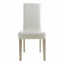 Demeyere Chaise Dossier Haut Blanc PU Guevara -Ledepot Soldes Magasin chaise ernesto blanc 1 2