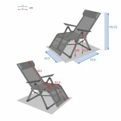 Chaise Longue Decima Hespéride Bleu Canard/graphite -Ledepot Soldes Magasin chaise longue decima hesperide bleu canard 1 5