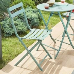 Chaise Métal Pliante Greensboro Vert Jade Hespéride -Ledepot Soldes Magasin chaise metal pliante greensboro vert jade hesperide 1 1