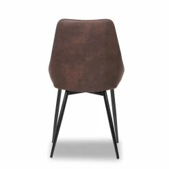 Chaise Mirano Coloris Brun Acier Microfibre -Ledepot Soldes Magasin chaise mirano coloris brun 1 1