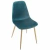 Chaise Roka Velours Bleu Canard Et Pieds Métal Atmosphera -Ledepot Soldes Magasin chaise roka velours bleu canard et pieds metal atmosphera