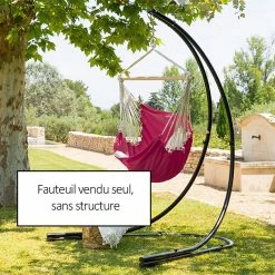Chaise Suspendue Détente Cuenca Framboise Hespéride -Ledepot Soldes Magasin chaise suspendue detente cuenca framboise hesperide 1
