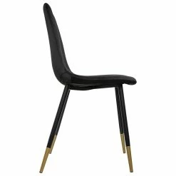 Chaise Velours Noir Pieds Gold Tyka Atmosphera -Ledepot Soldes Magasin chaise velours noir gold tyka atmosphera 1