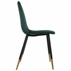 Chaise Velours Vert Pieds Gold Tyka Atmosphera -Ledepot Soldes Magasin chaise velours vert pieds gold atmosphera 2