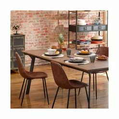 Chaise Vladi Effet Cuir Marron Atmosphera -Ledepot Soldes Magasin chaise vladi effet cuir marron atmosphera 4