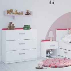 Demeyere Chevet 1 Tiroir Reverso Rose Ou Bleu -Ledepot Soldes Magasin chevet 1 tiroir reverso rose ou bleu 4