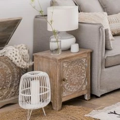 Chevet Shirel 1 Porte Bois Blanchi Atmosphera -Ledepot Soldes Magasin chevet shirel 1 porte bois blanchi atmosphera 4