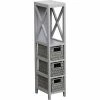 Chiffonnier 1 étagère + Paniers Tressés Gris -Ledepot Soldes Magasin chiffonnier 1 etagere paniers tresses gris