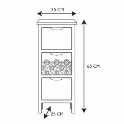 Chiffonnier 3 Tiroirs Chic Naturel Et Blanc -Ledepot Soldes Magasin chiffonnier 3 tiroirs chic naturel et blanc 2