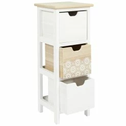 Chiffonnier 3 Tiroirs Chic Naturel Et Blanc -Ledepot Soldes Magasin chiffonnier 3 tiroirs chic naturel et blanc 4