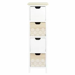 Chiffonnier 4 Tiroirs Chic Naturel Et Blanc -Ledepot Soldes Magasin chiffonnier 4 tiroirs chic naturel et blanc 1 6