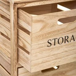 Chiffonnier Bois 3 Cagettes Sur Roulettes 5Five -Ledepot Soldes Magasin chiffonnier bois 3 cagettes sur roulettes 5five 2