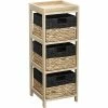 Chiffonnier En Bois 3 Paniers Jacinthe Naturel Et Noir -Ledepot Soldes Magasin chiffonnier bois 3 paniers jacinthe naturel et noir
