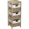 Chiffonnier En Bois 3 Paniers Jacinthe Naturel Et Blanc -Ledepot Soldes Magasin chiffonnier en bois 3 paniers jacinthe naturel et blanc