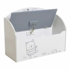 Demeyere Coffre à Jouets Bear Gris Et Blanc -Ledepot Soldes Magasin coffre a jouets blanc gris nounours 2