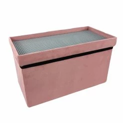 Coffre Banc Pliable Rose Compatible Briques -Ledepot Soldes Magasin coffre banc pliable rose compatible briques 1