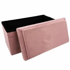 Coffre Banc Pliable Rose Compatible Briques -Ledepot Soldes Magasin coffre banc pliable rose compatible briques 4