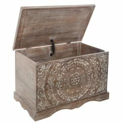 Coffre Chambre Shirel En Bois Blanchi Atmosphera -Ledepot Soldes Magasin coffre chambre shirel en bois blanchi atmosphera 2