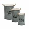 Coffres Bidons Gris Loft - Lot De 3 - Atmosphera -Ledepot Soldes Magasin coffres bidons gris loft lot 3 atmosphera