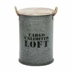 Coffres Bidons Gris Loft - Lot De 3 - Atmosphera -Ledepot Soldes Magasin coffres bidons gris loft lot 3 atmosphera 3