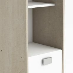 Demeyere Colonne 2 Portes HONOLULU Blanc/chêne Champagne -Ledepot Soldes Magasin colonne 2 portes honolulu blanc chene champagne 4