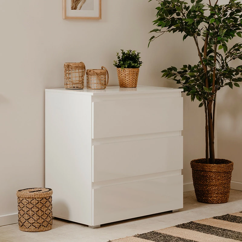 Commode 3 Tiroirs Capetown Blanc 4 Commode 3 Tiroirs Capetown Blanc – Image 2