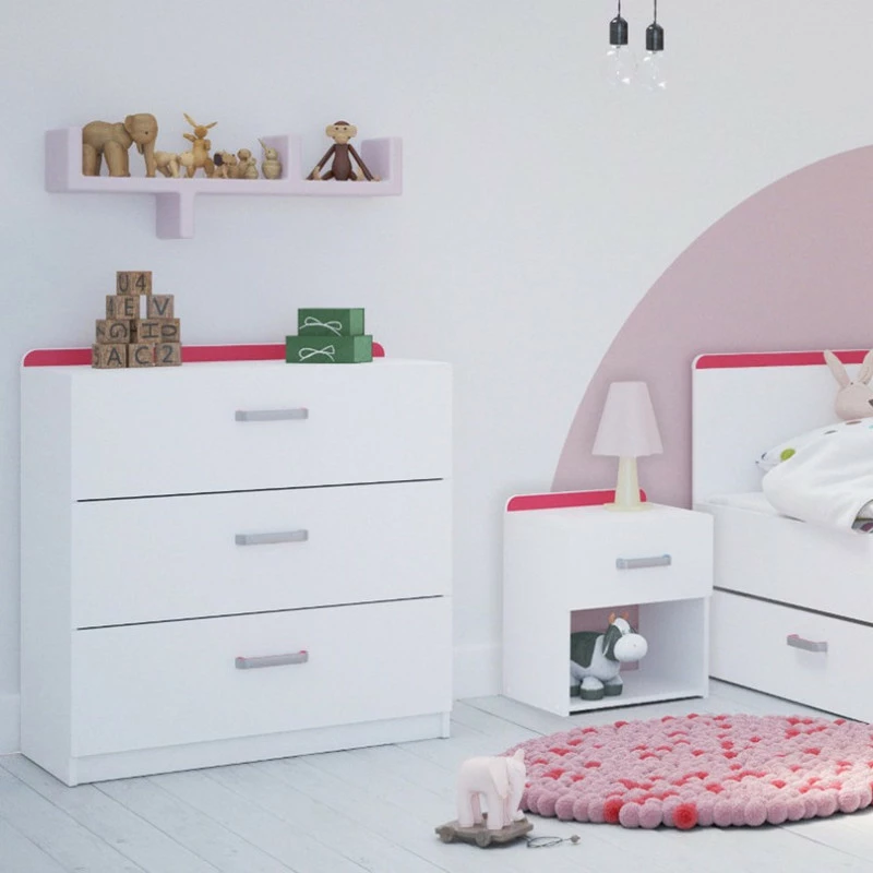 Demeyere Commode 3 Tiroirs Reverso Rose Ou Bleu 5 Demeyere Commode 3 Tiroirs Reverso Rose Ou Bleu – Image 3