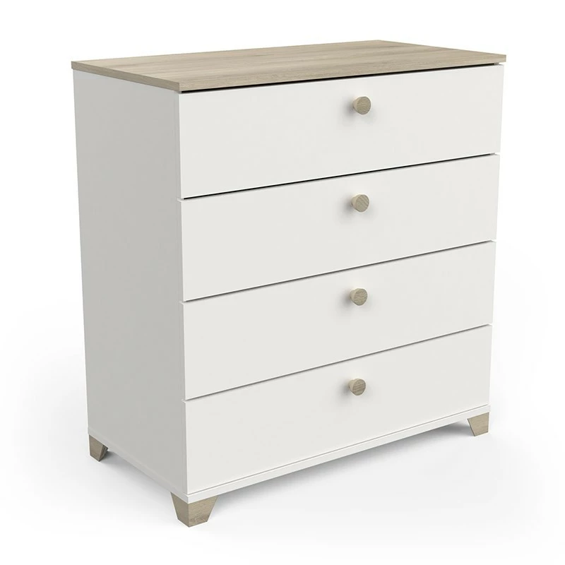 Demeyere Commode 4 Tiroirs Izzy Blanc Et Bois 3 Demeyere Commode 4 Tiroirs Izzy Blanc Et Bois