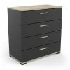 Demeyere Commode 4 Tiroirs Izzy Noir Et Bois 2 Demeyere Commode 4 Tiroirs Izzy Noir Et Bois -Ledepot Soldes Magasin commode 4 tiroirs izzy noir et bois