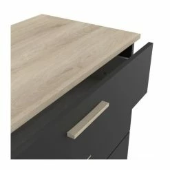 Demeyere Commode 4 Tiroirs Izzy Noir Et Bois -Ledepot Soldes Magasin commode 4 tiroirs izzy noir et bois 2