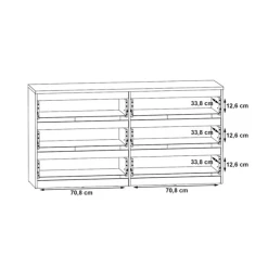 Commode 6 Tiroirs Chelsea Béton Gris Et Blanc -Ledepot Soldes Magasin commode 6 tiroirs chelsea beton gris et blanc 3