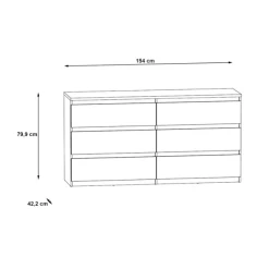 Commode 6 Tiroirs Chelsea Béton Gris Et Blanc -Ledepot Soldes Magasin commode 6 tiroirs chelsea beton gris et blanc 4