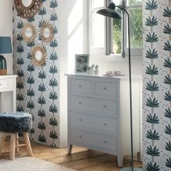 Commode Charme 5 Tiroirs Blanc Atmosphera -Ledepot Soldes Magasin commode charme 5 tiroirs blanc 1