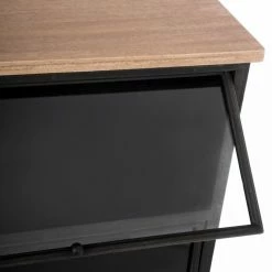 Commode Joris 3 Niches Noir Métal Atmosphera -Ledepot Soldes Magasin commode joris 3 niches noir metal atmosphera 1