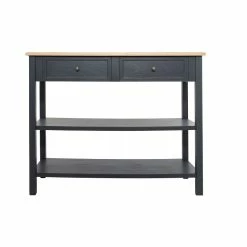 Console Damian Bois Gris Foncé Atmosphera -Ledepot Soldes Magasin console damian bois atmosphera 3