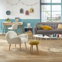 Console Sur Pieds Bois Elva Blanc Atmosphera -Ledepot Soldes Magasin console sur pieds bois elva blanc atmosphera 1