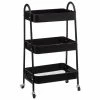 Desserte 3 Niveaux à Roulettes Métal Noir 5Five -Ledepot Soldes Magasin desserte 3 niveaux a roulettes metal noir 5five