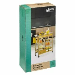 Desserte Bambou 6 Tiroirs Roulettes 76 Cm 5five -Ledepot Soldes Magasin desserte bambou 6 tiroirs roulettes 76 cm 5five 1