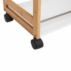 Desserte De Cuisine Bambou Blanc -Ledepot Soldes Magasin desserte de cuisine bambou 2