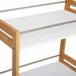 Desserte De Cuisine Bambou Blanc -Ledepot Soldes Magasin desserte de cuisine bambou 3