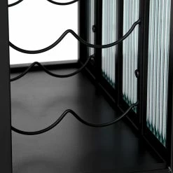 Desserte En Métal Et Verre Noir Noam 5Five -Ledepot Soldes Magasin desserte en metal et verre noir noam 5five 3