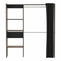 Demeyere Dressing Extensible 168 Cm Chicago Avec Rideau -Ledepot Soldes Magasin dressing extensible 168 cm chicago avec rideau 2