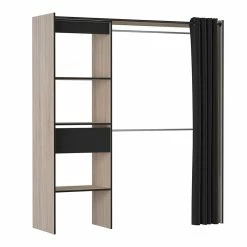Demeyere Dressing Extensible 168 Cm Chicago Avec Rideau -Ledepot Soldes Magasin dressing extensible 168 cm chicago avec rideau 3
