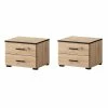 Ensemble De 2 Chevets 2 Tiroirs Nantes Noir Et Bois -Ledepot Soldes Magasin ensemble de 2 chevets 2 tiroirs nantes noir et bois