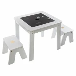 Ensemble Table + 2 Tabourets Enfant Blanc Doré Dream Atmosphera -Ledepot Soldes Magasin ensemble table 2 tabourets enfant blanc dore dream atmosphera 6
