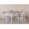 Ensemble Table + 4 Chaises Métal Blanc Et Effet Bois Clair -Ledepot Soldes Magasin ensemble table 4 chaises metal blanc et effet bois clair