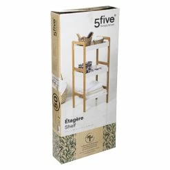 Étagère 3 Niveaux Natureo Blanc 5Five -Ledepot Soldes Magasin etagere 3 niveaux en bambou veritable 1 2