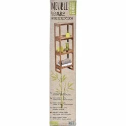Étagère Bambou 4 Niveaux -Ledepot Soldes Magasin etagere bambou 4 niveaux 2