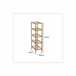 Etagère étroite Salle Bain Varia Naturel Bambou H77 Cm -Ledepot Soldes Magasin etagere etroite salle bain varia naturel bambou h77 cm 1